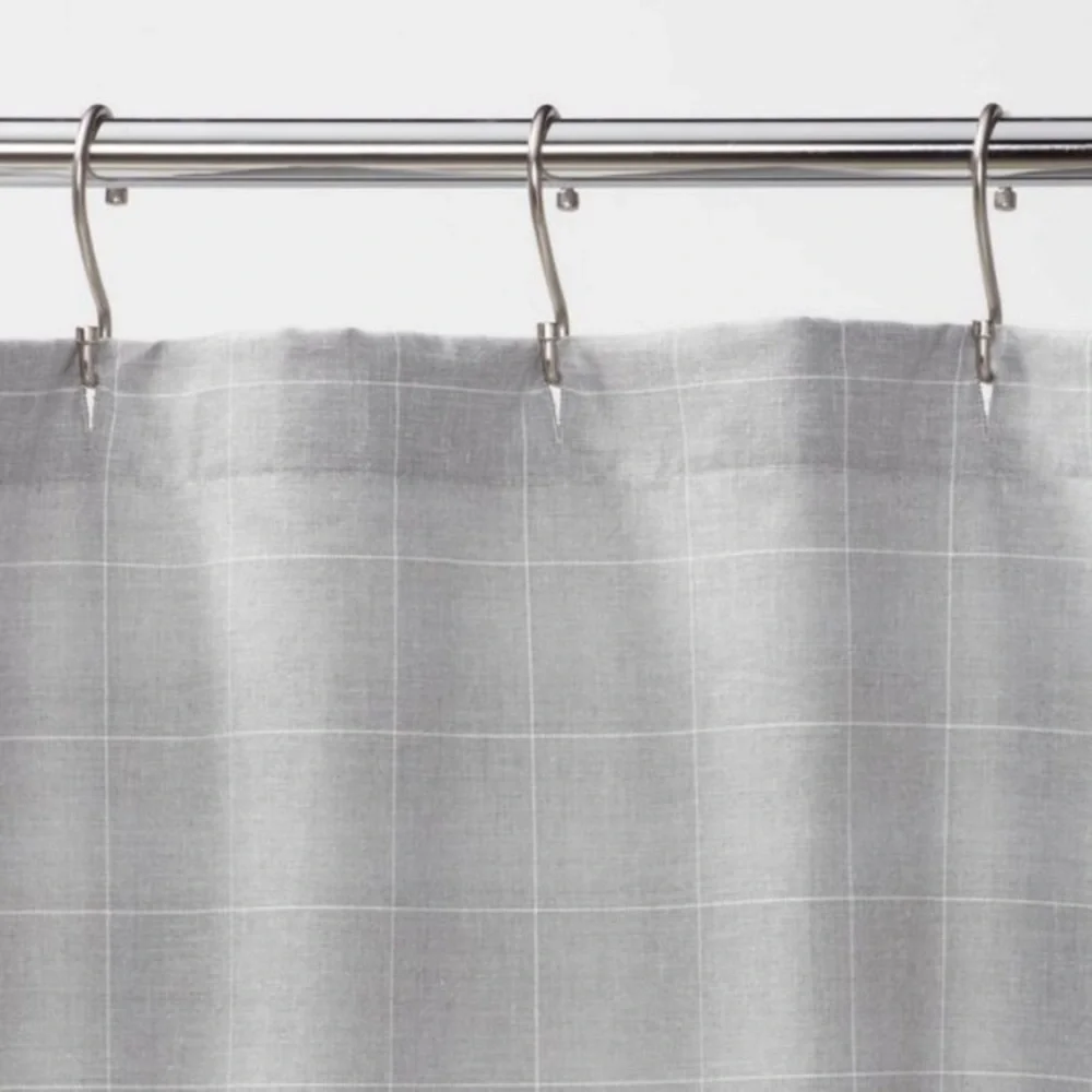 Threshold gray Plaid Shower Curtain‎